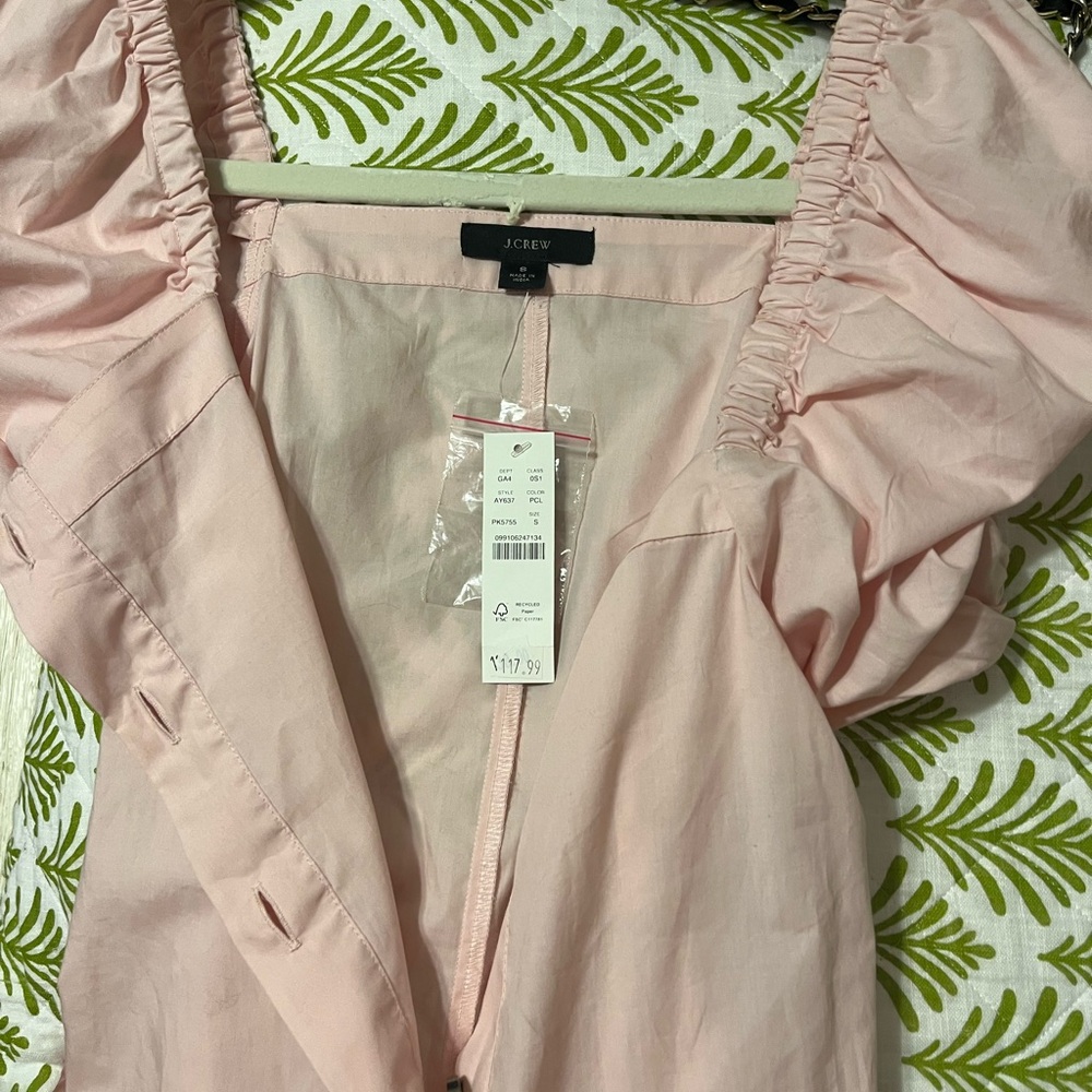 J. Crew Light Pink Puff Sleeve dress